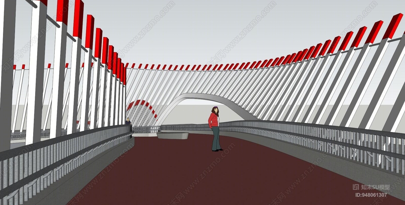 现代成都如意景观天桥SU模型下载【ID:948061307】