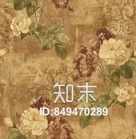 美式乡村田园碎花墙纸贴图下载【ID:849470289】