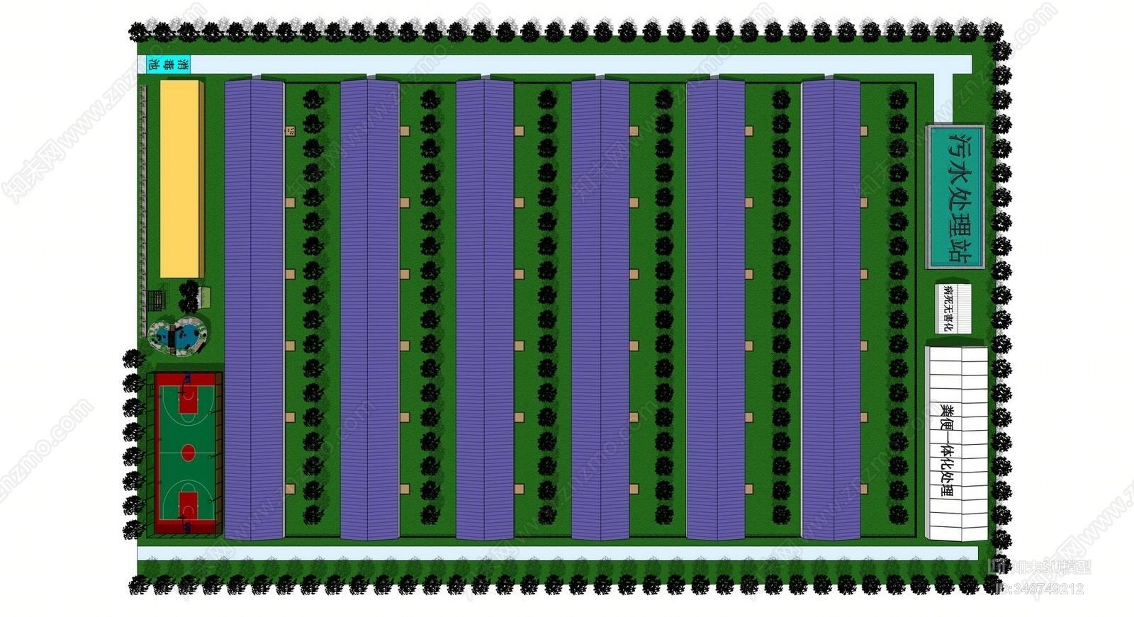 现代养鸡场SU模型下载【ID:346749212】