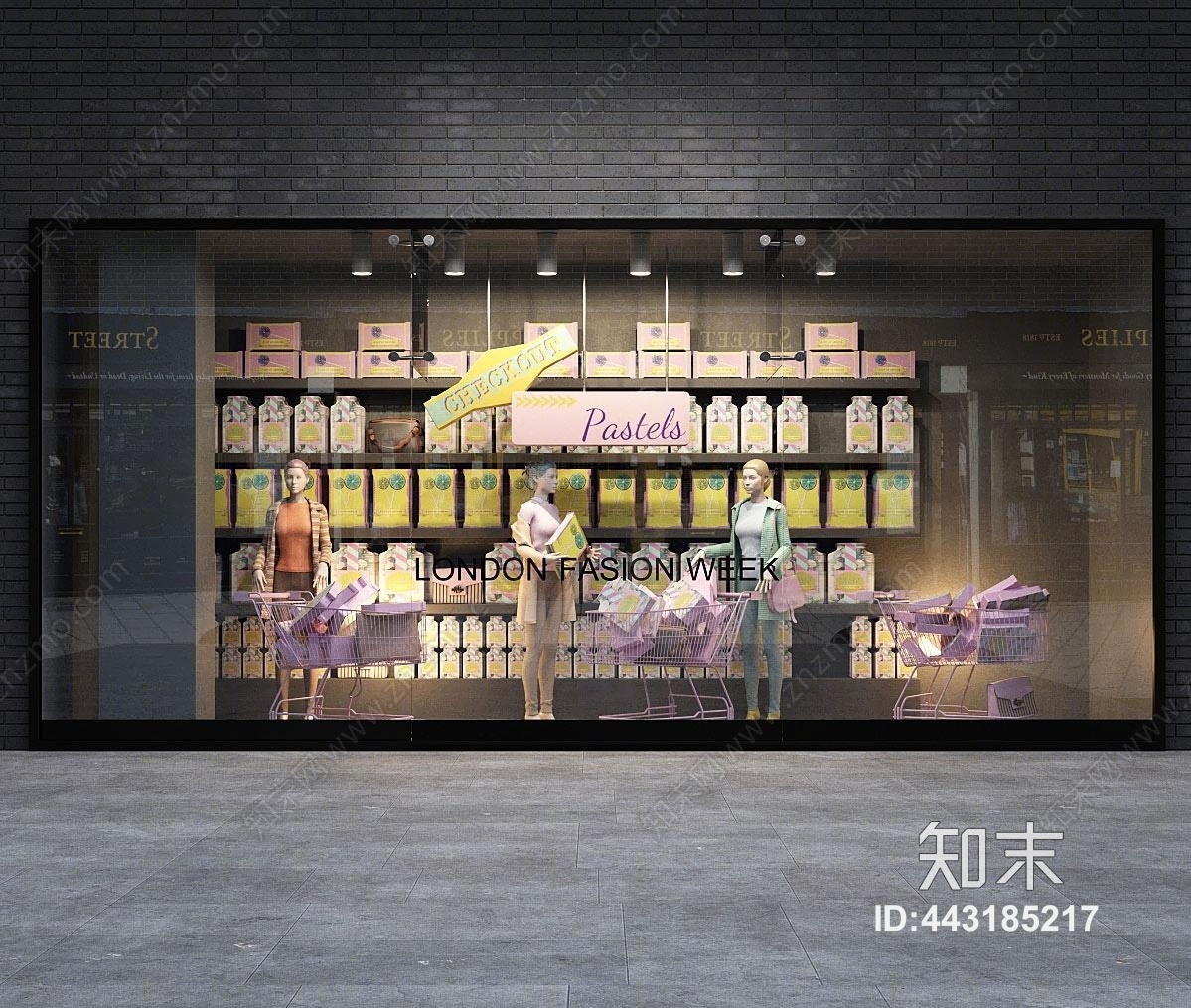 现代母婴店橱窗3D模型下载【ID:443185217】