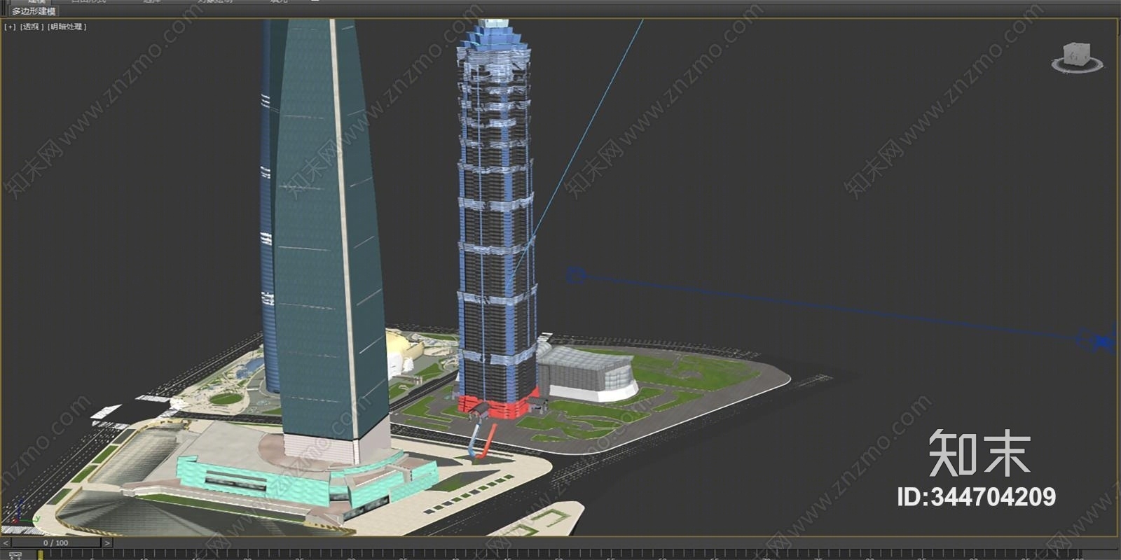 中式上海中心大廈3d模型下載