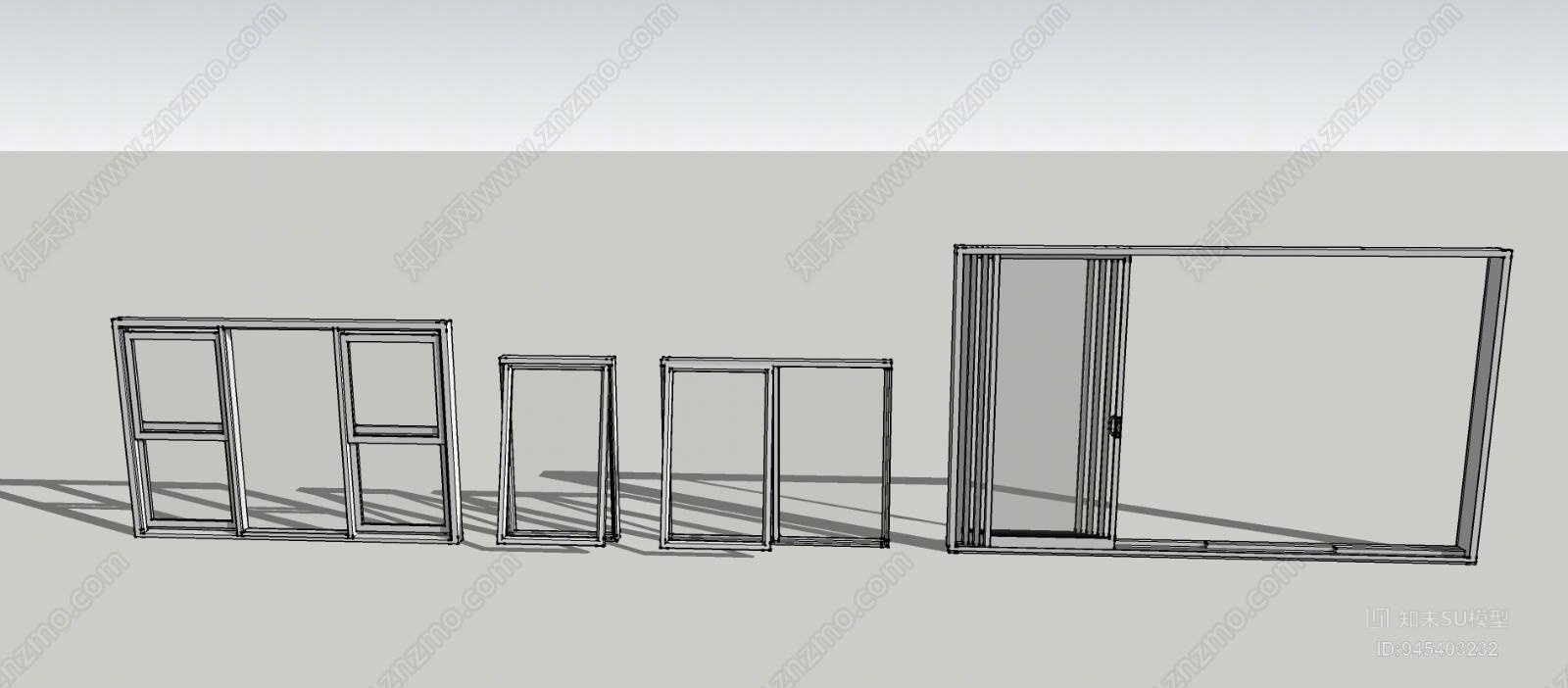 现代室内窗户SU模型下载【ID:945403232】