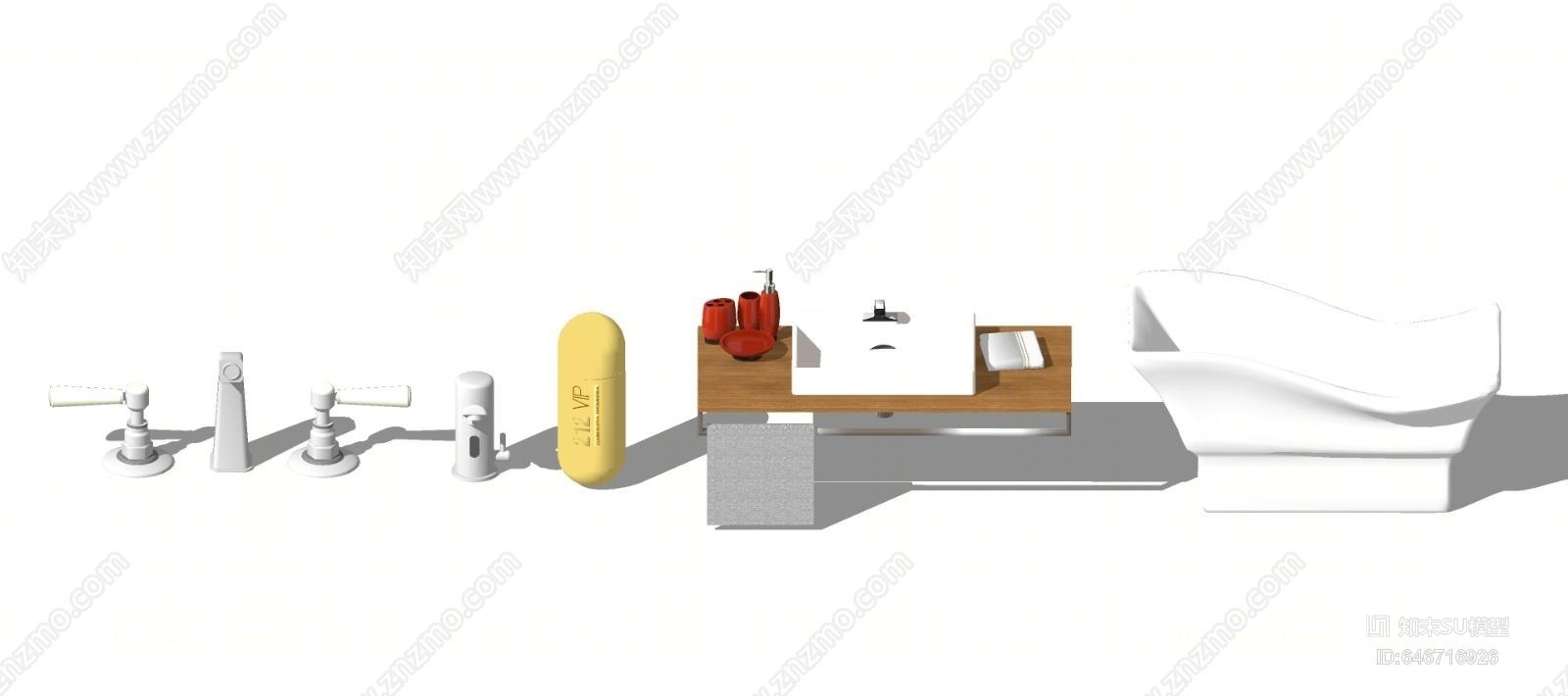 现代卫浴小件组合SU模型下载【ID:646716926】