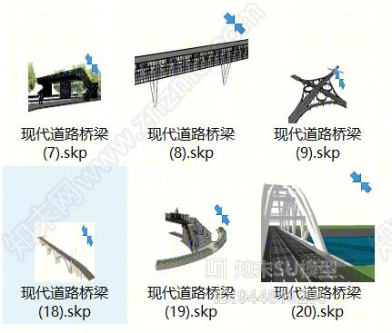 现代道路桥梁SU模型下载【ID:944819295】