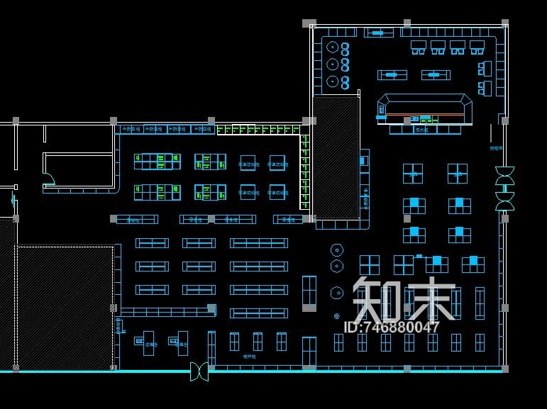 商场超市平面设计cad施工图下载【ID:746880047】