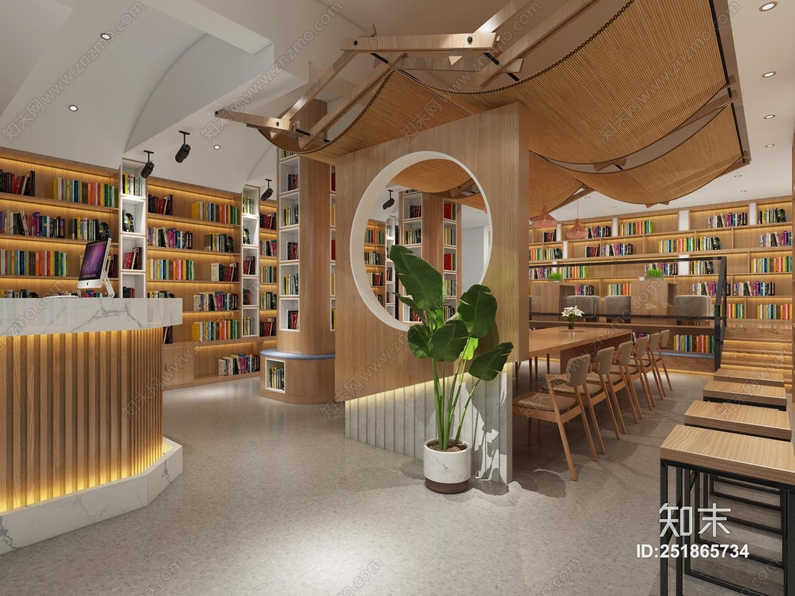 现代书吧3D模型下载【ID:251865734】