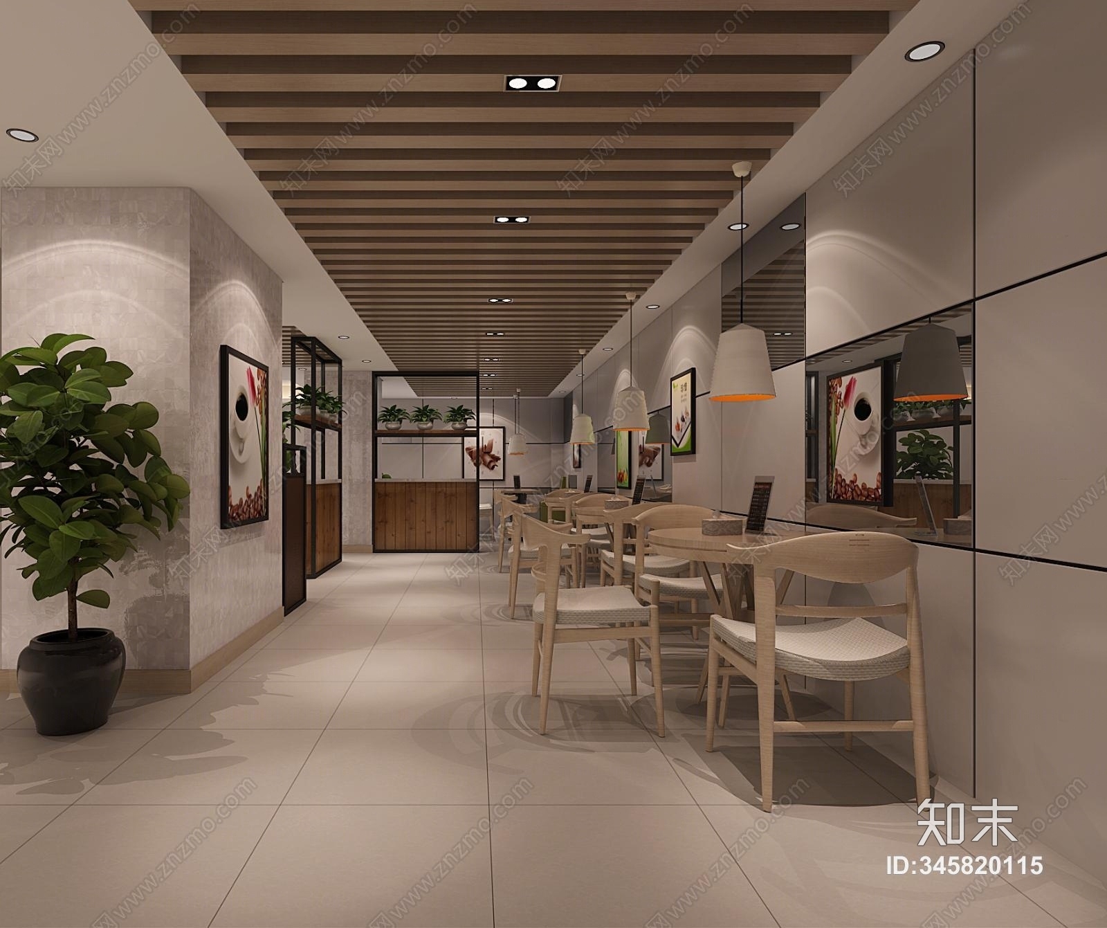北欧餐厅3D模型下载【ID:345820115】