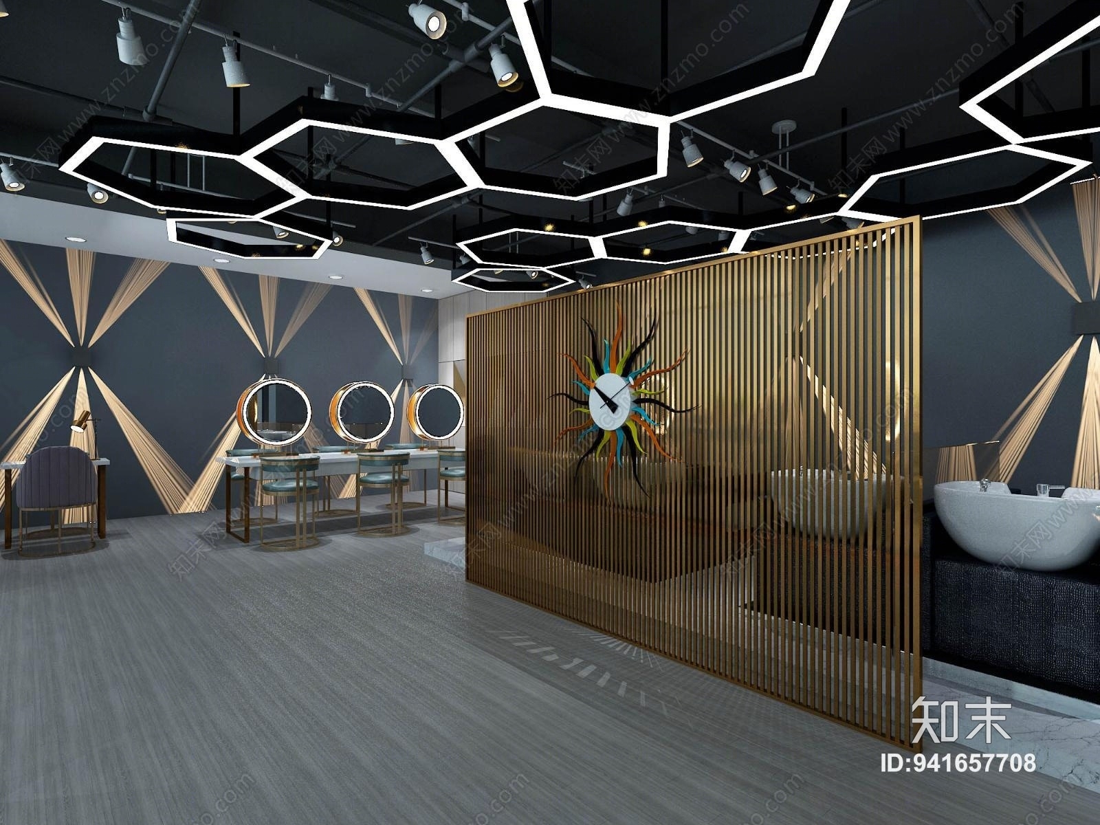 现代美容美发店3D模型下载【ID:941657708】