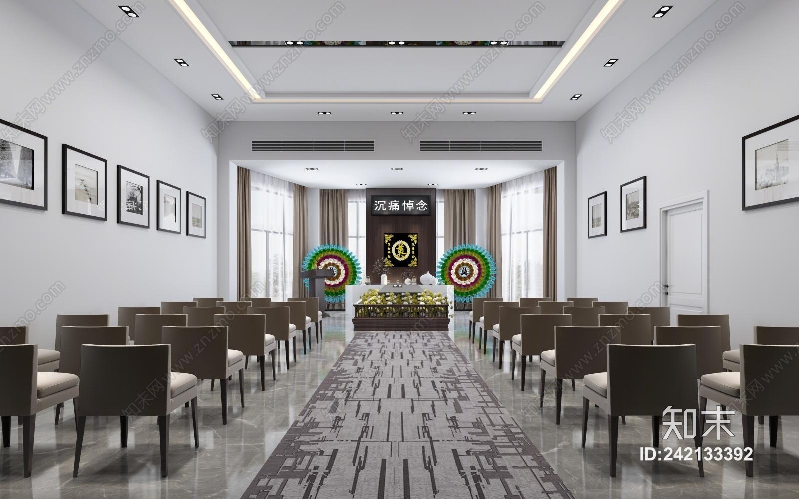 日式告别厅3D模型下载【ID:242133392】