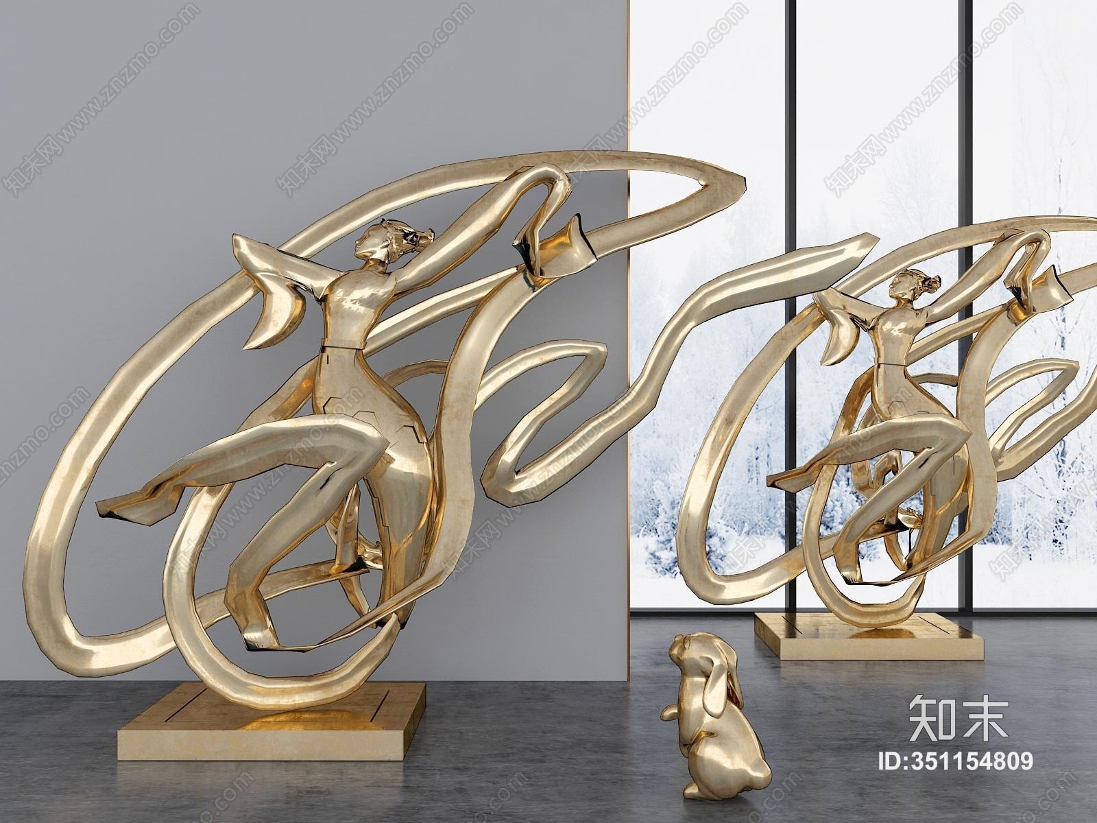 中式现代飞天身3D模型下载【ID:351154809】