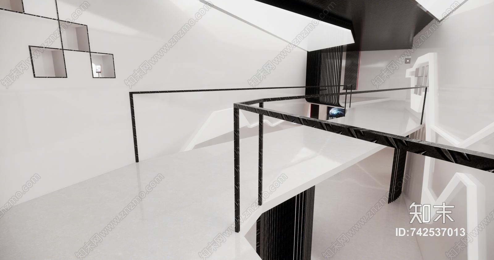 现代展示空间设计3D模型下载【ID:742537013】