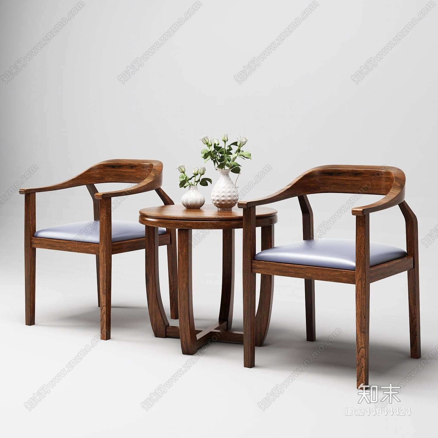 新中式圈椅茶几模型3D模型下载【ID:244044424】