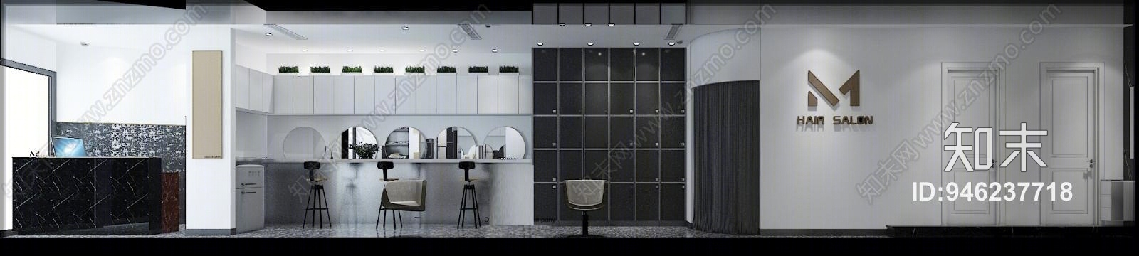 现代美发店3D模型下载【ID:946237718】