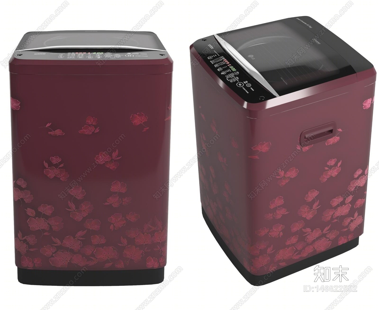 现代滚筒洗衣机3D模型下载【ID:146822552】