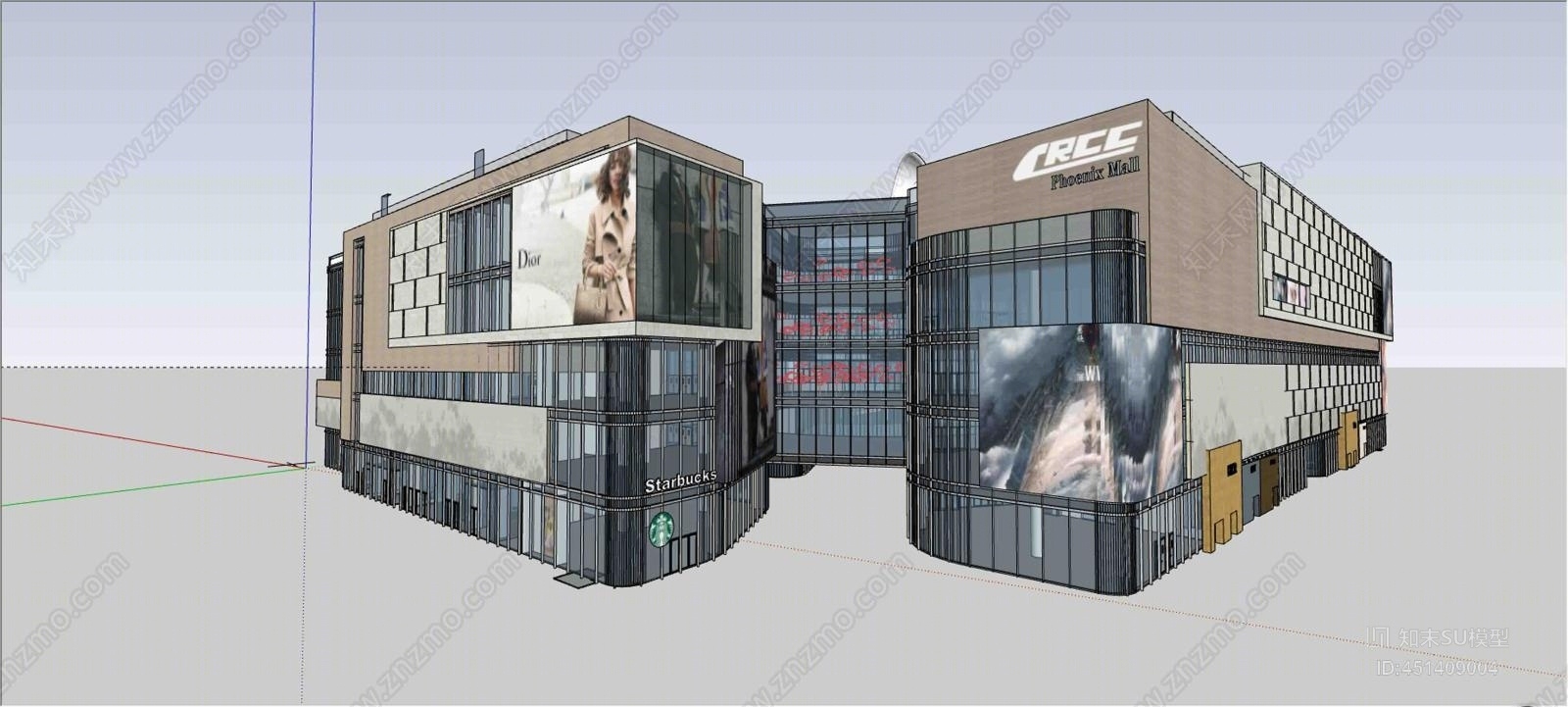 现代商场建筑SU模型草图