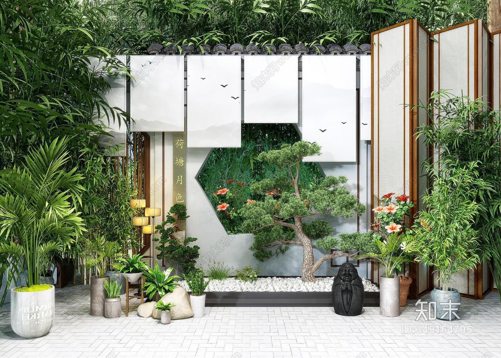 中式竹林3D模型下载【ID:345164705】