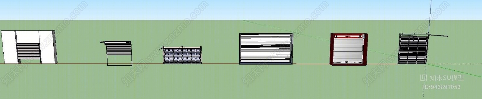 现代卷帘门SU模型下载【ID:943891053】