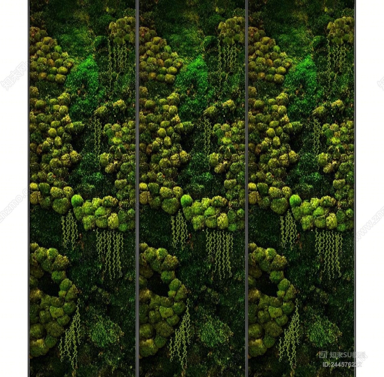 现代植物背景墙SU模型下载【ID:244576222】