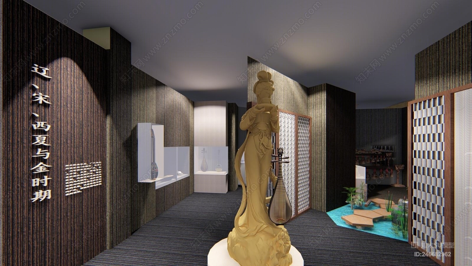 现代风格乐器展览馆SU模型下载【ID:246682962】