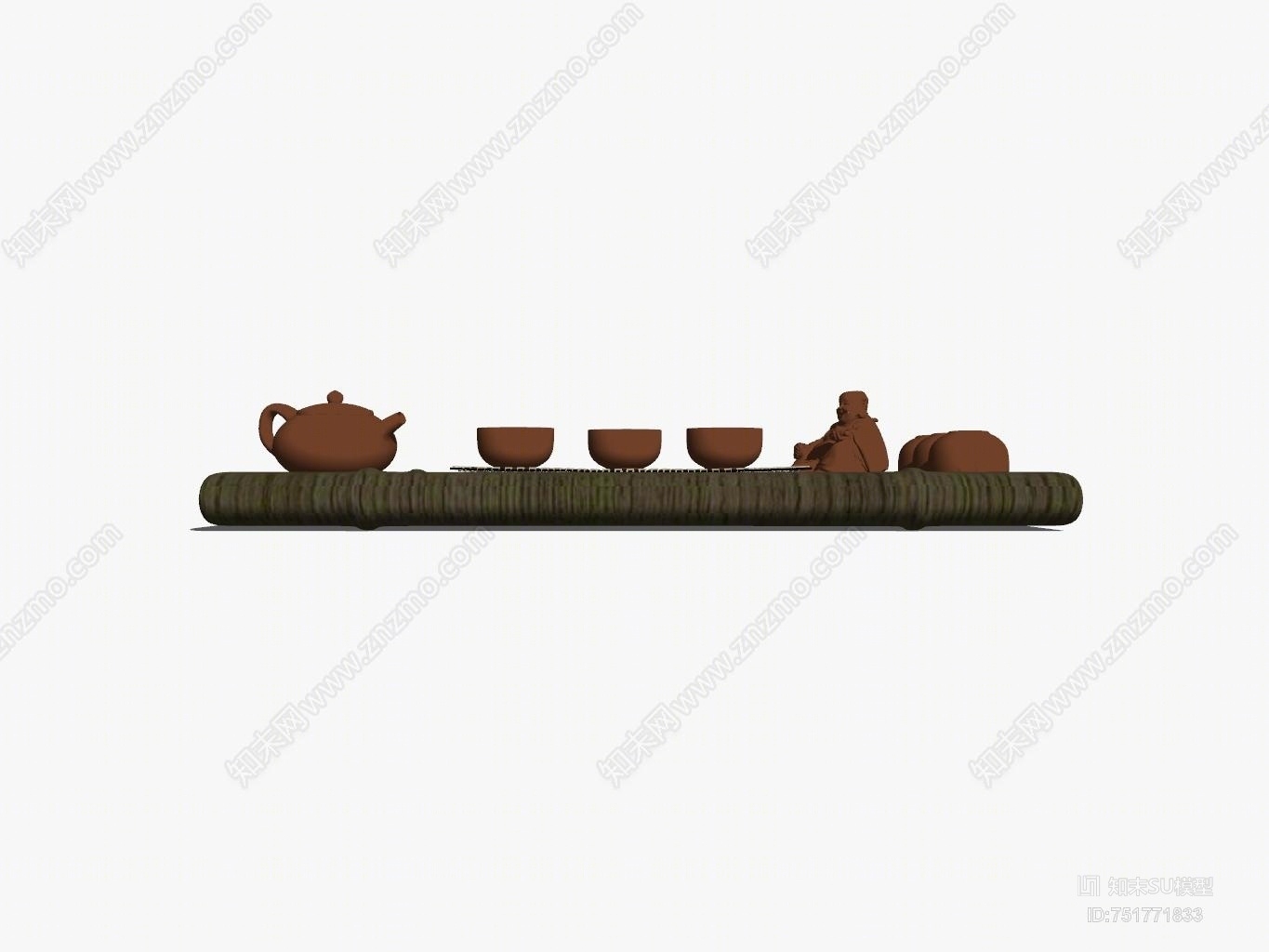 现代风格茶壶茶杯组合SU模型下载【ID:751771833】