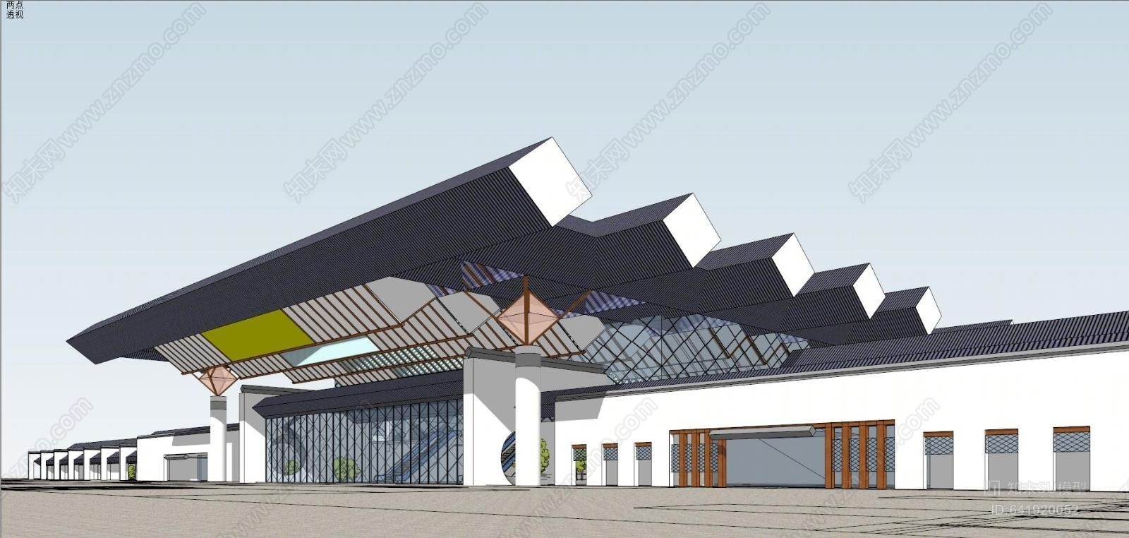 单体建筑SU模型下载【ID:641920052】