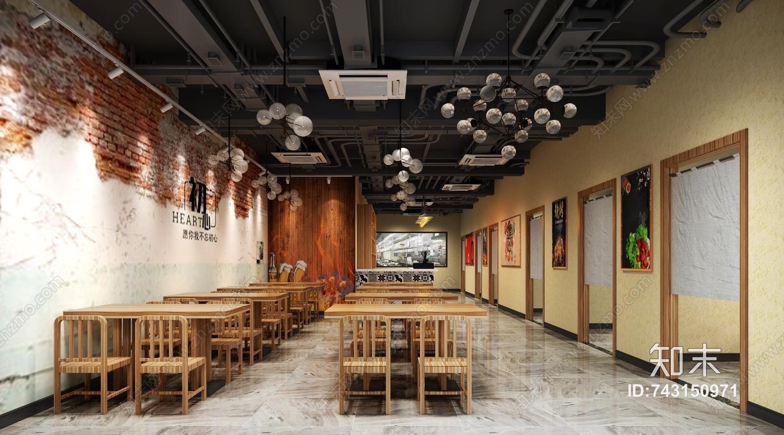 工业风烧烤店3D模型下载【ID:743150971】