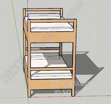 现代上下床SU模型下载【ID:542146414】