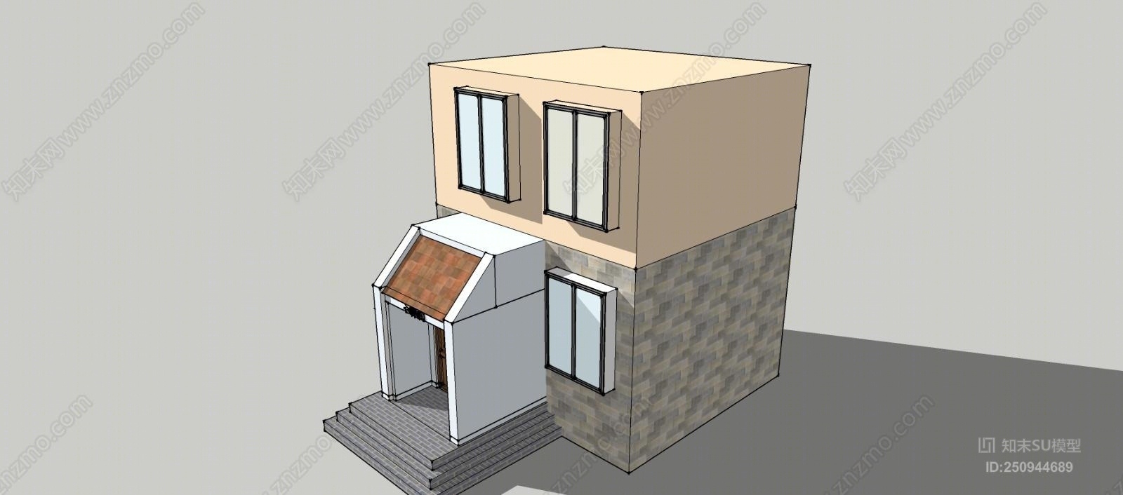 现代风格多层住宅SU模型下载【ID:250944689】