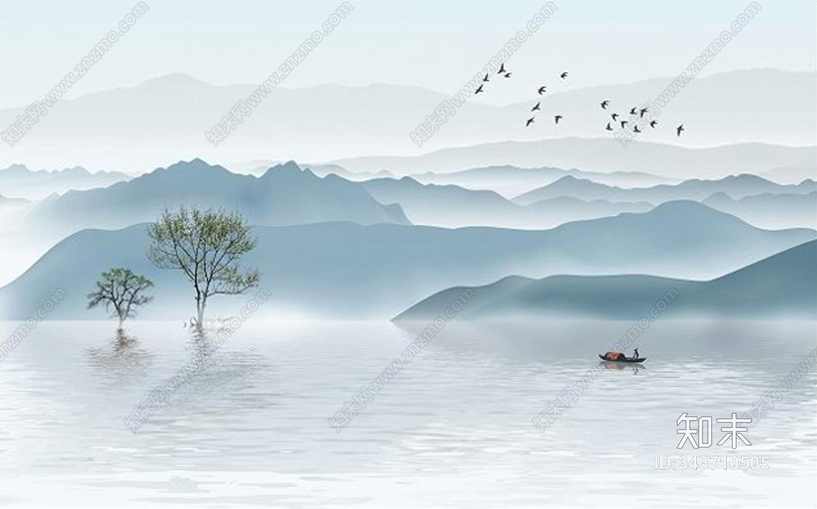 挂画 意境 禅意 新中式贴图中式木纹 禅意装饰画中式新中式山水画