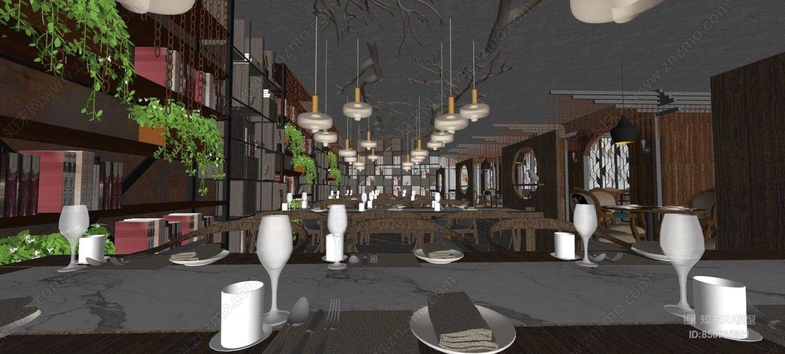 工业风格火锅店SU模型下载【ID:850785801】