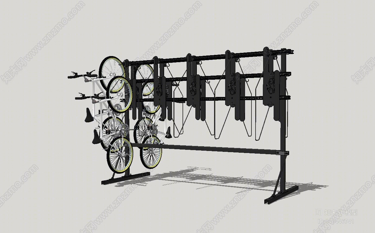 现代自行车停车架SU模型下载【ID:346446741】