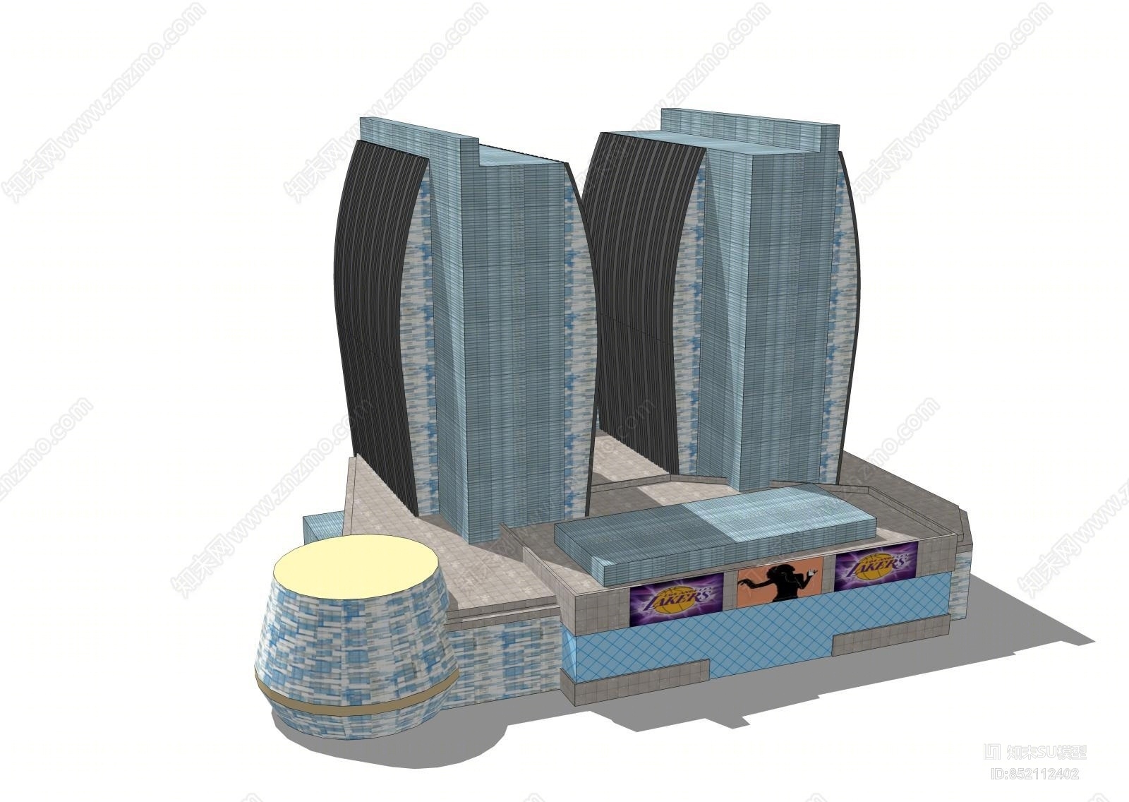 户外建筑 公共建筑 风格建筑现代风格艺术风格建筑su模型下载 id