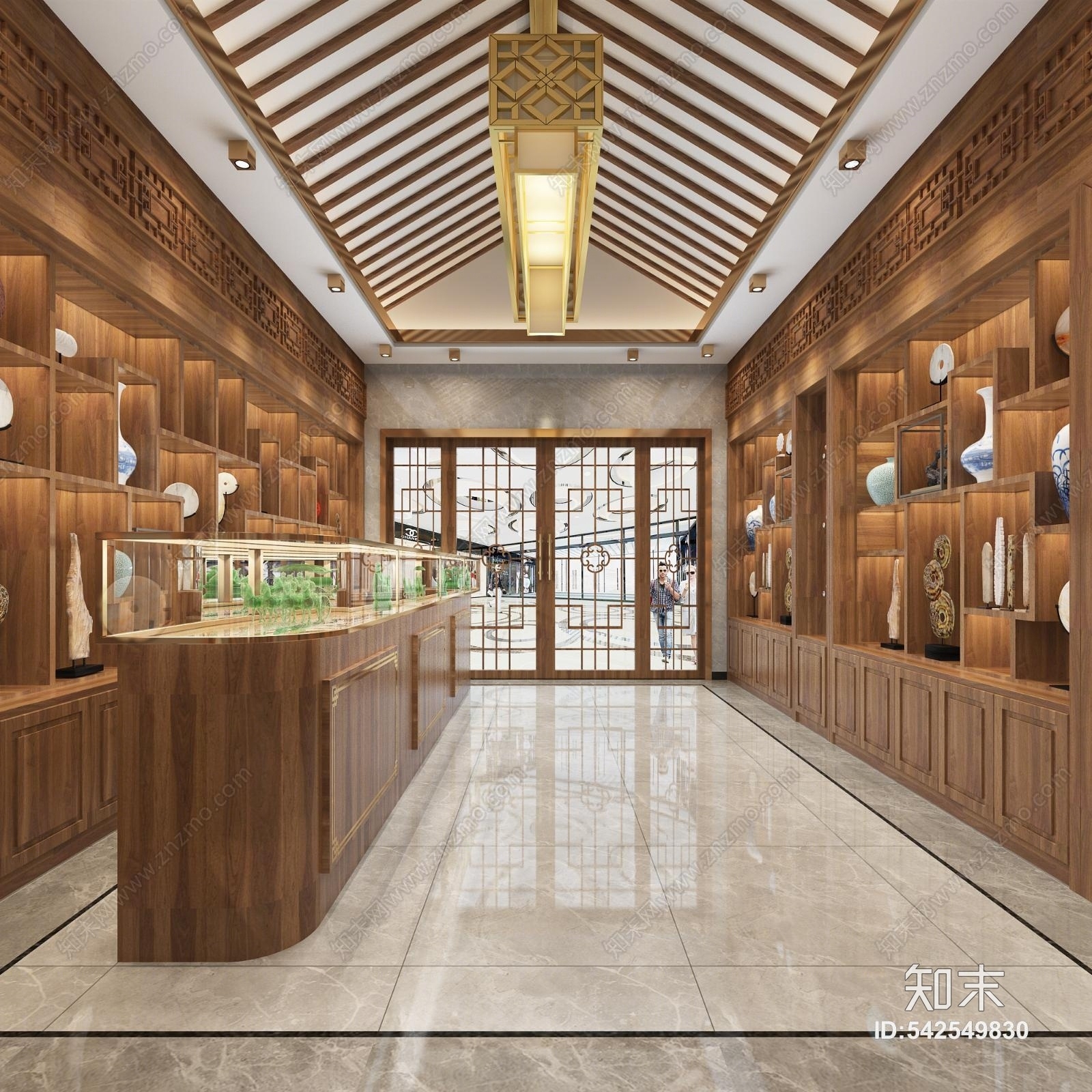 新中式玉器店3D模型下载【ID:542549830】