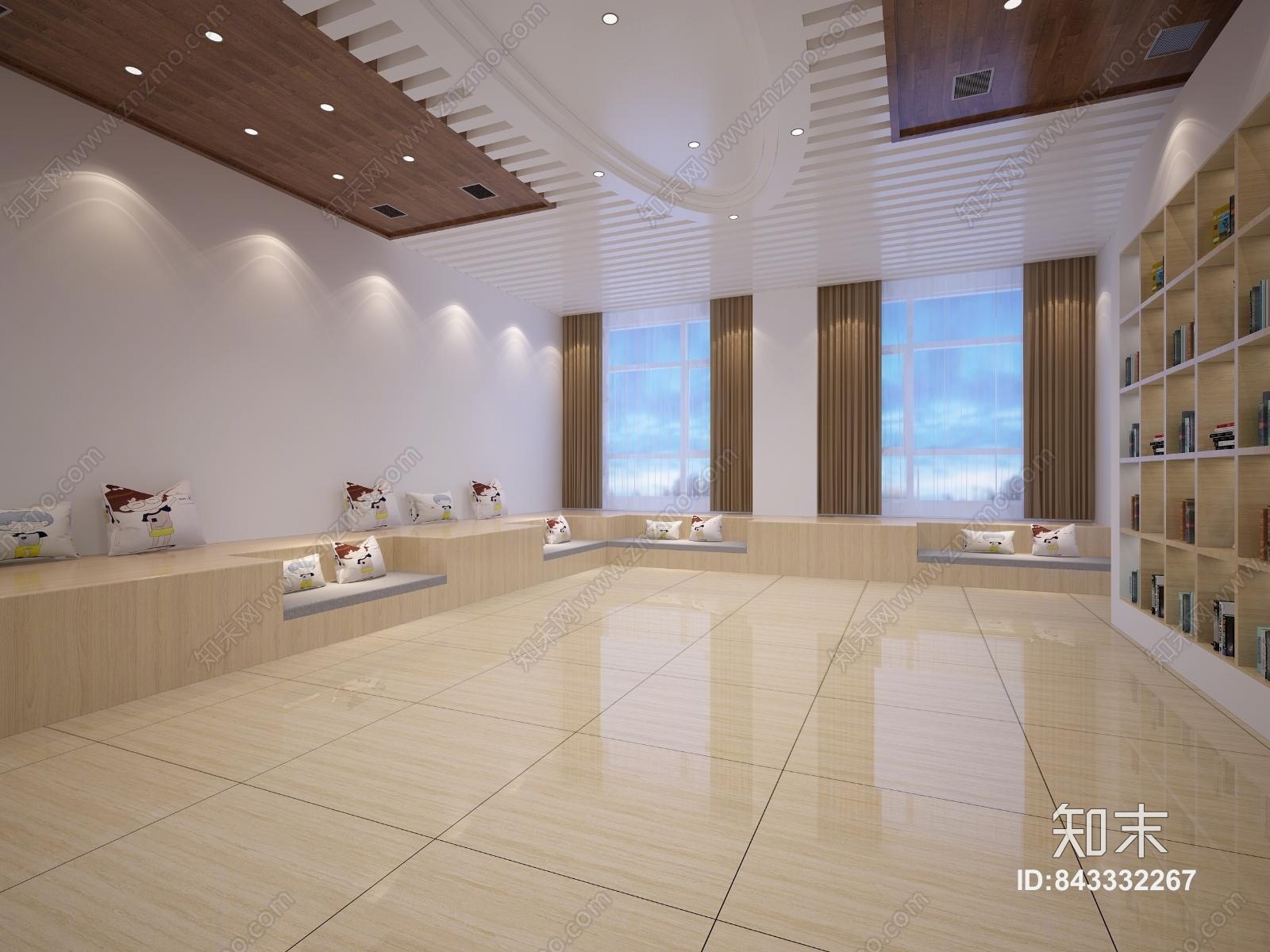 现代阅览室3D模型下载【ID:843332267】