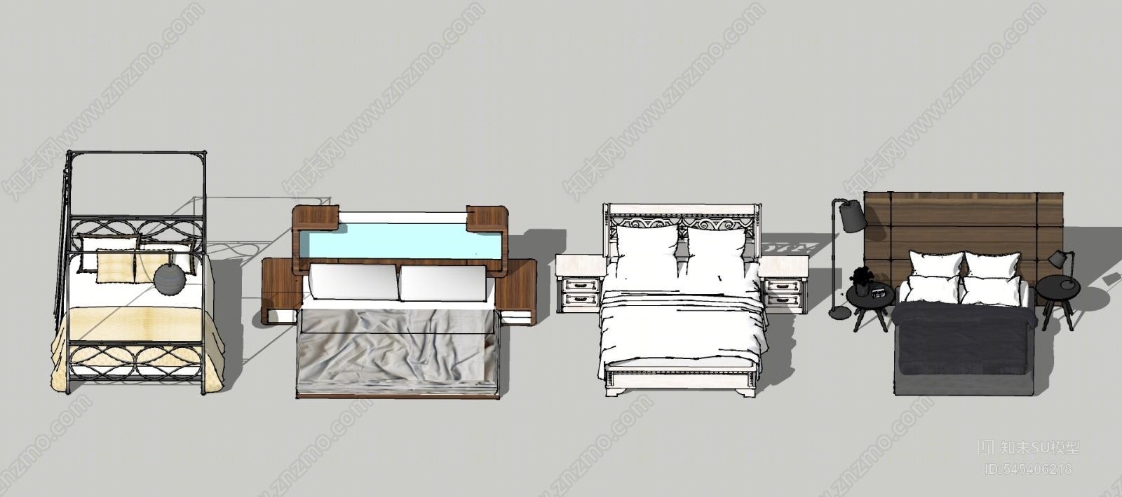 现代儿童床SU模型下载【ID:545406218】