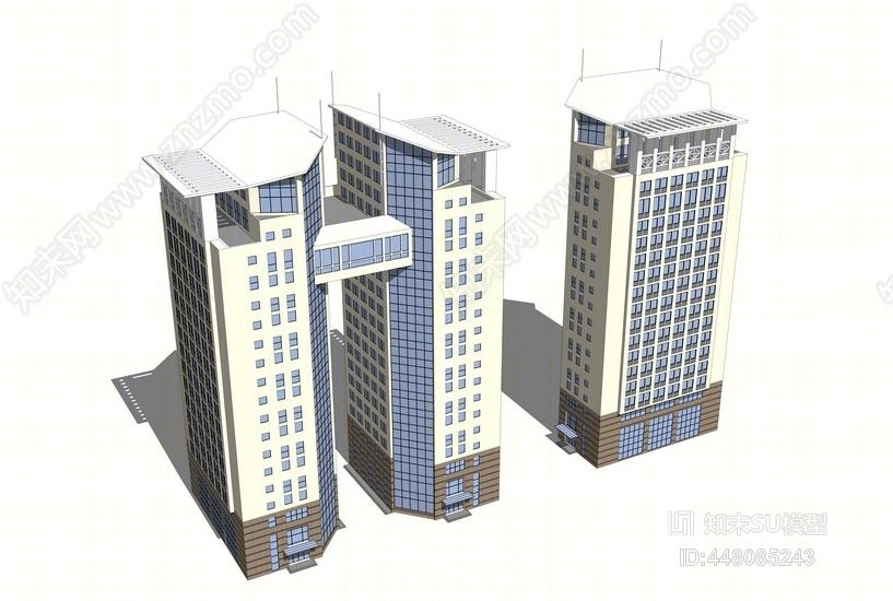 现代商业大楼SU模型下载【ID:448085243】