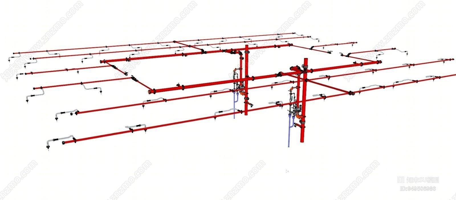现代风格管道SU模型下载【ID:949506986】