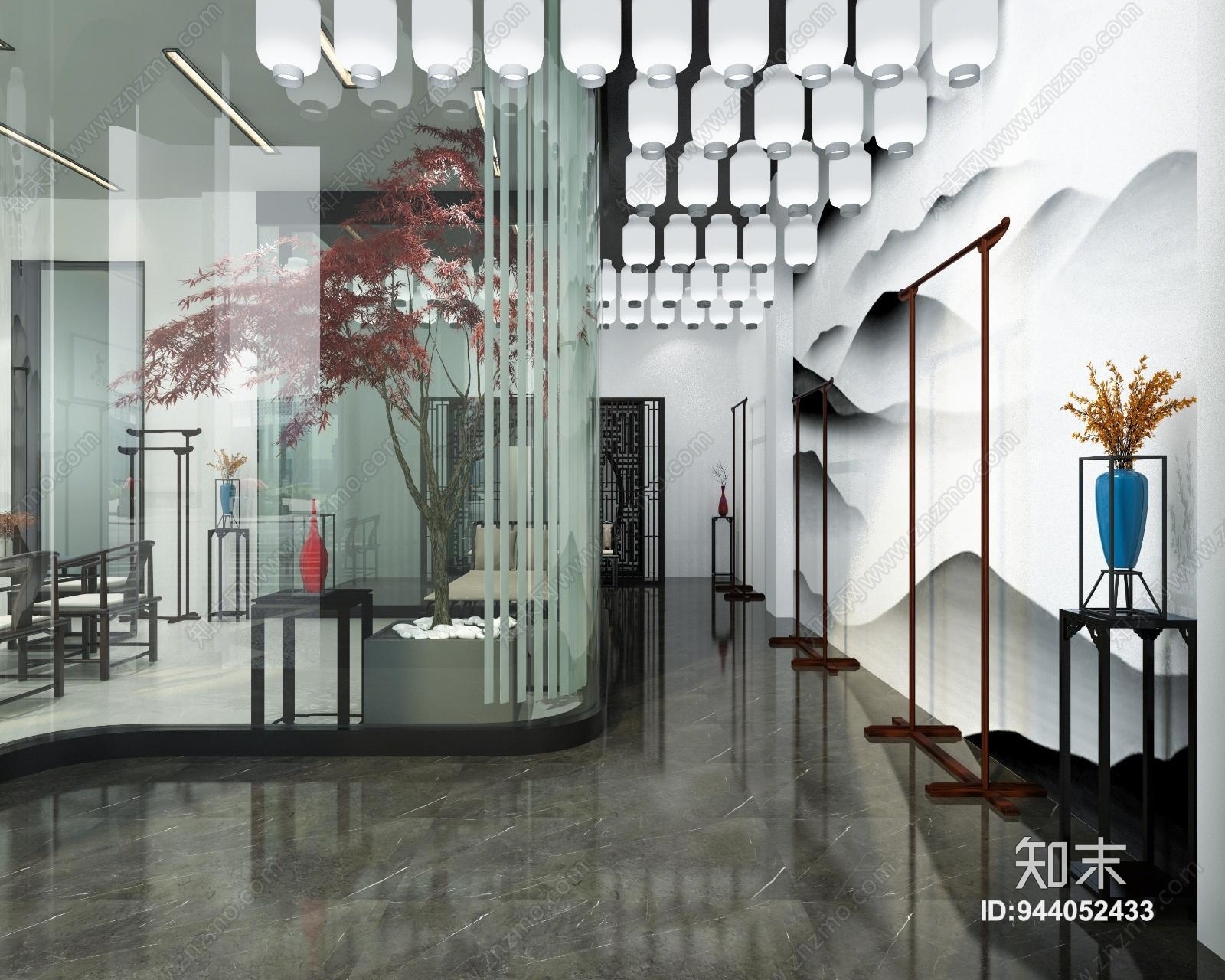 新中式休闲娱乐清吧3D模型下载【ID:944052433】