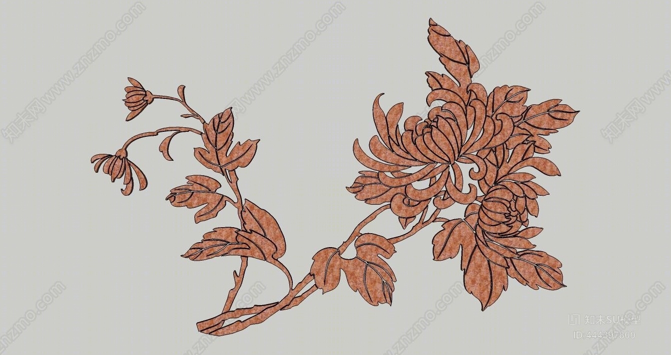 现代菊花格栅SU模型下载【ID:444397800】