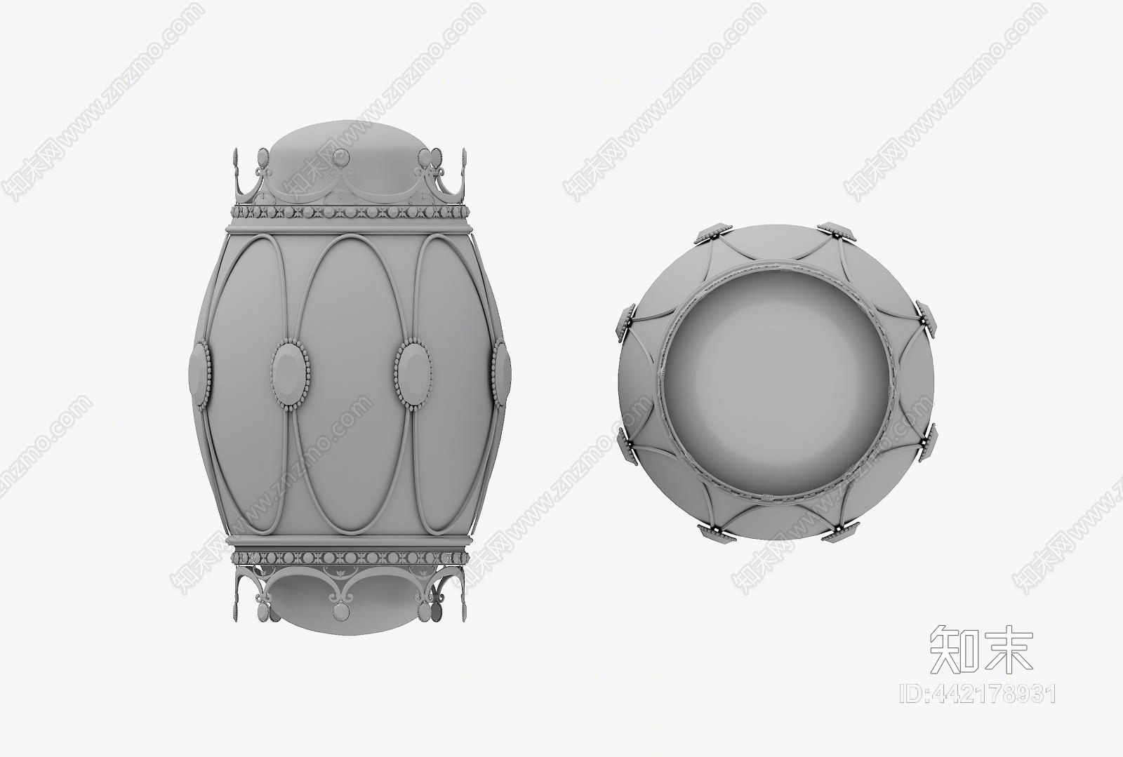 新中式高端灯笼3D模型下载【ID:442178931】