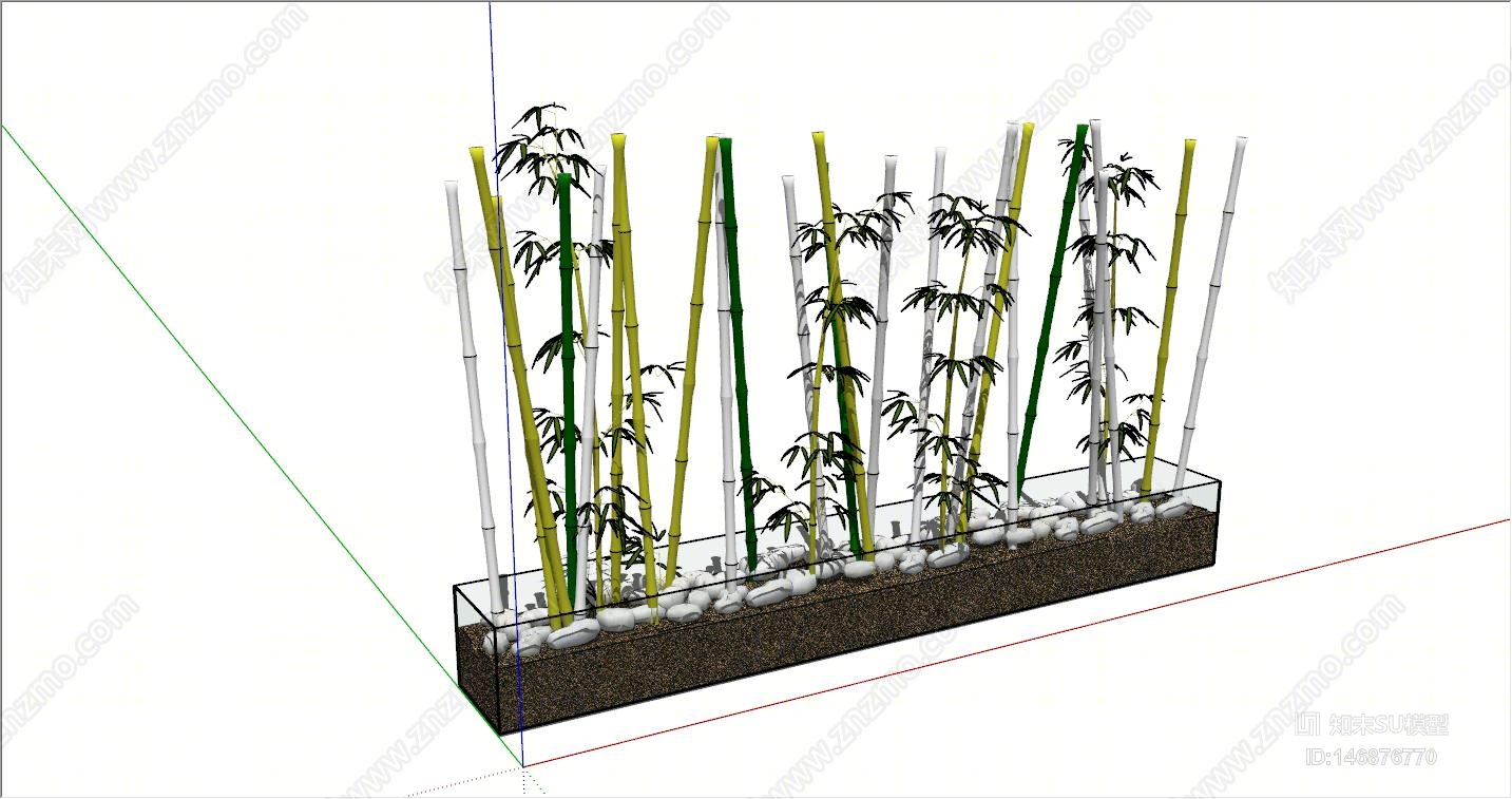 中式室外别墅竹子端景SU模型下载【ID:146876770】