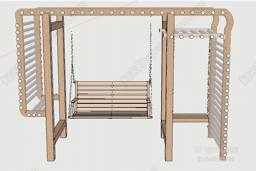 现代户外廊架SU模型下载【ID:343243780】