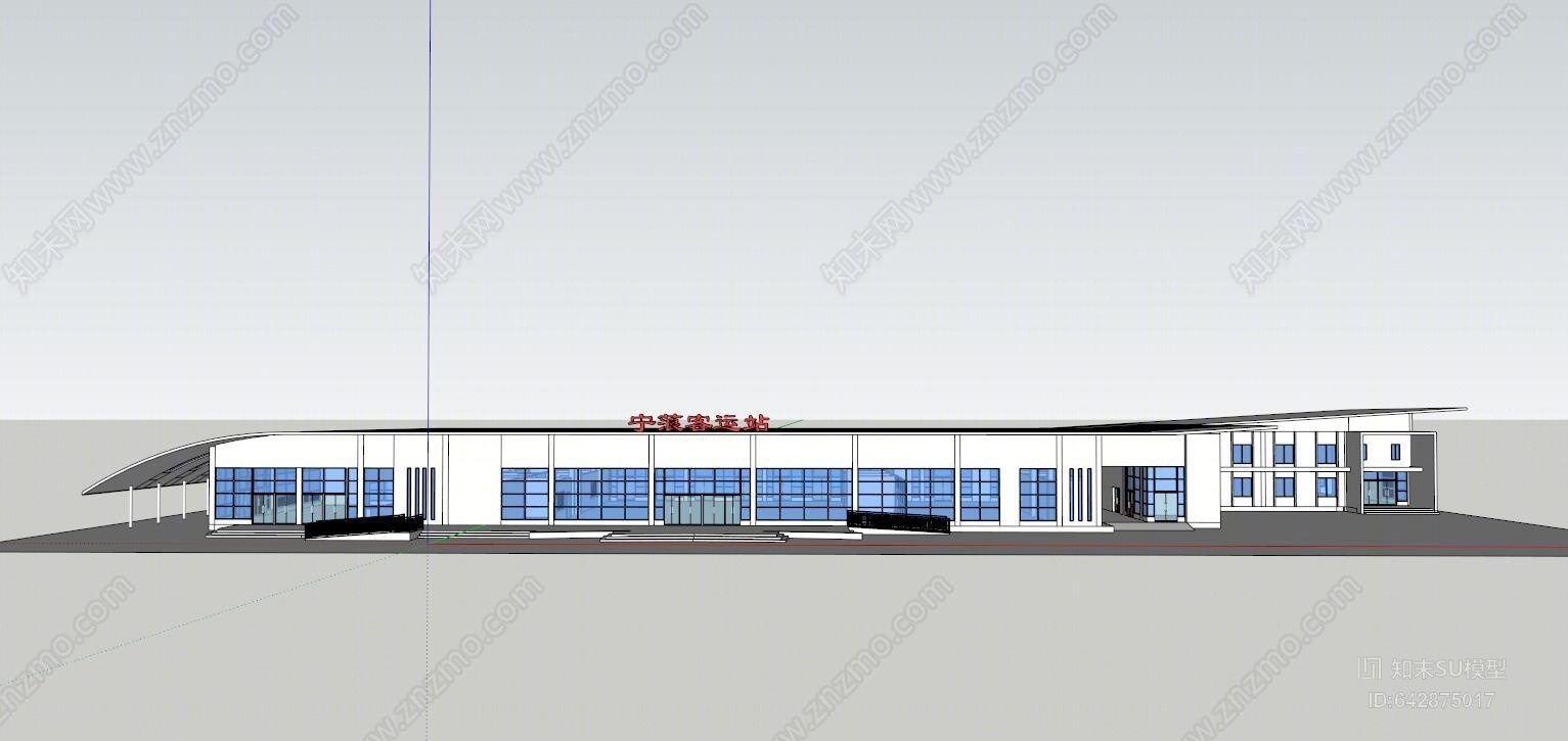 现代风格宁蒗客运站SU模型下载【ID:642875017】