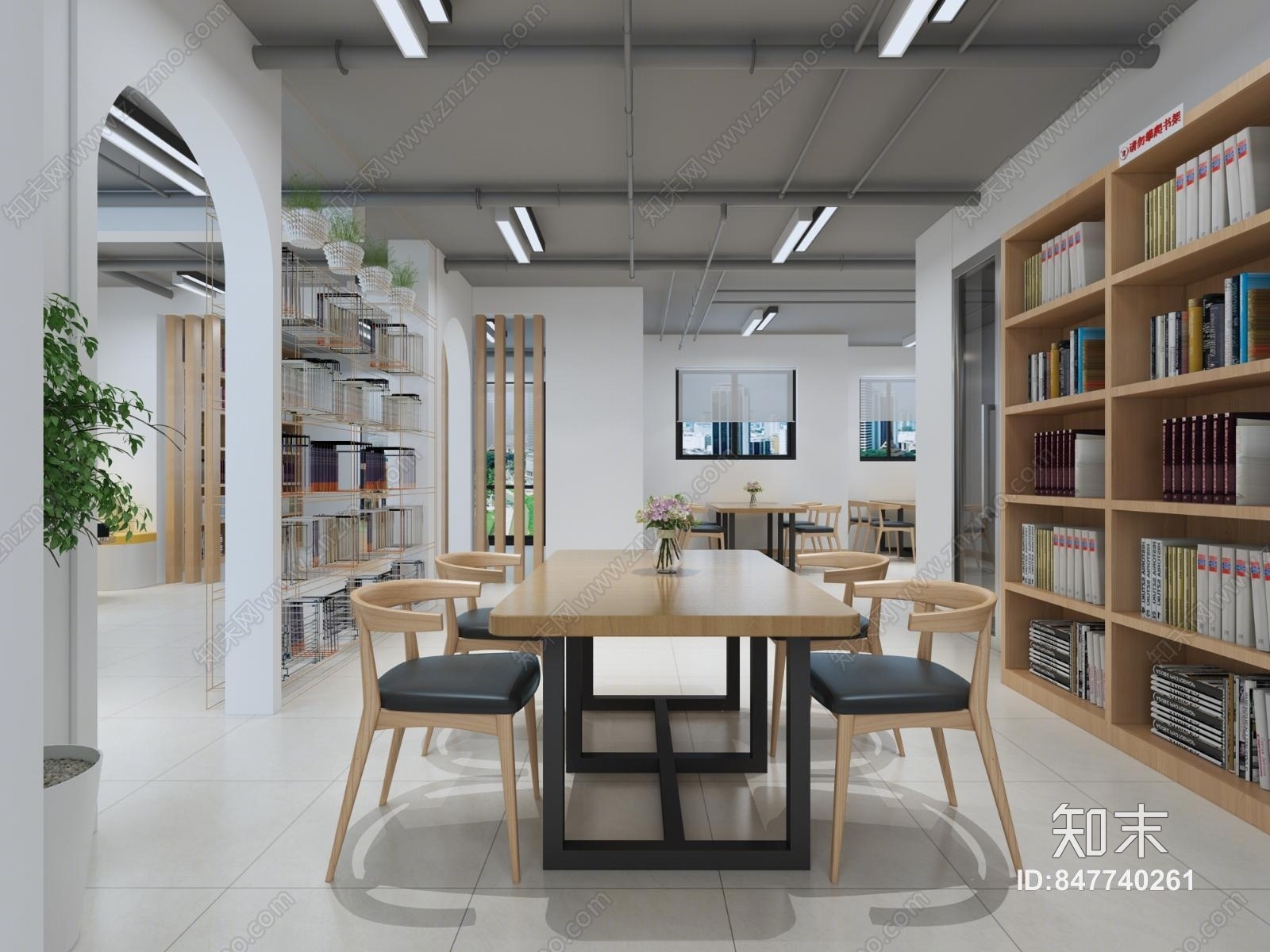 现代图书馆3D模型下载【ID:847740261】