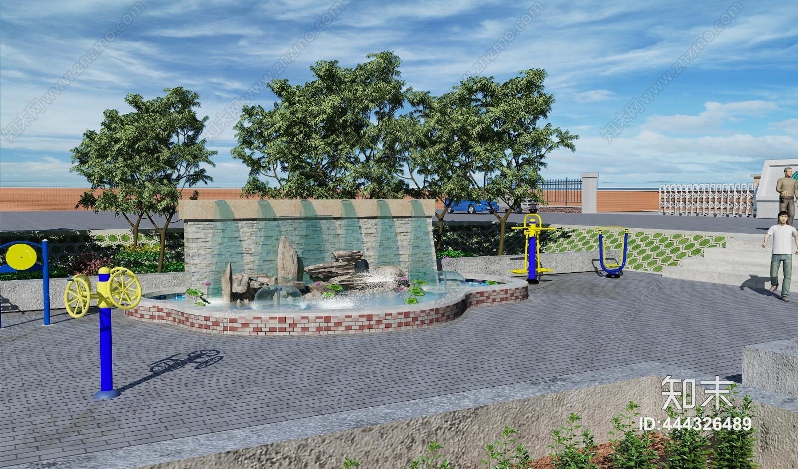 现代水系水池3D模型下载【ID:444326489】