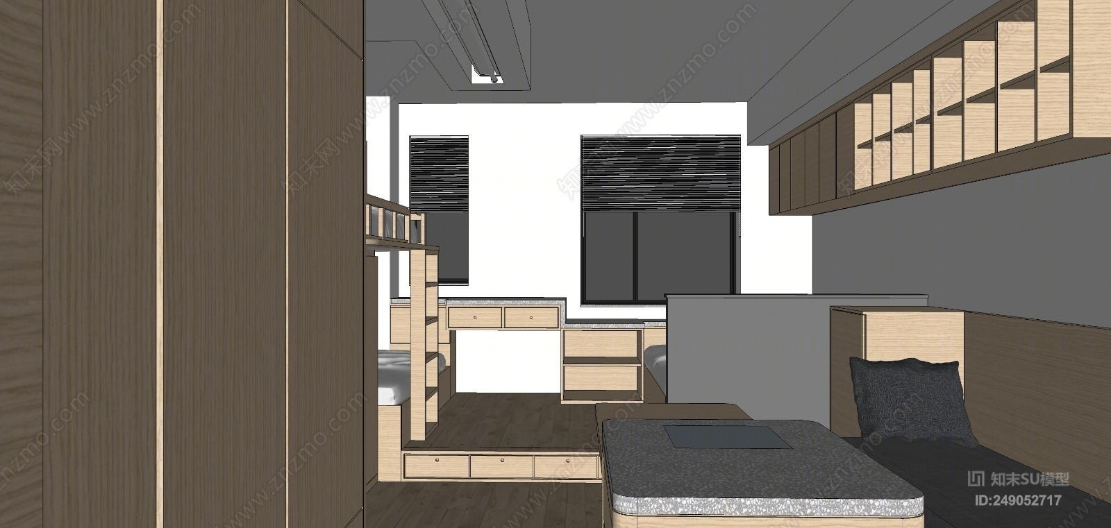 现代风格单身公寓SU模型下载【ID:249052717】