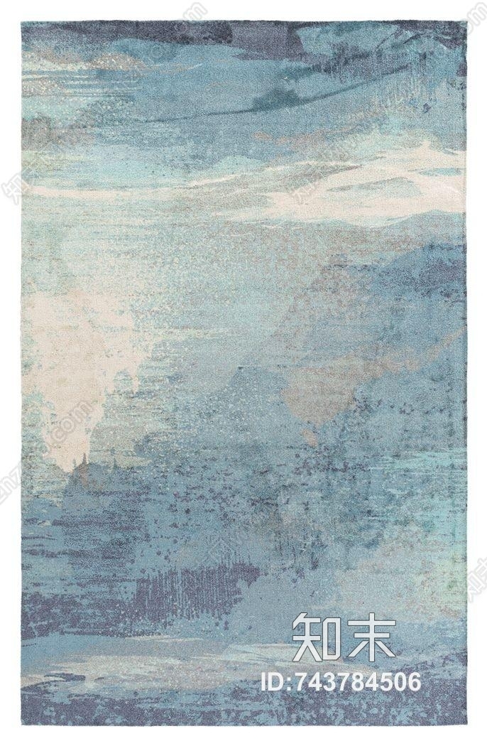 蓝色小清新简约地毯贴图下载【ID:743784506】
