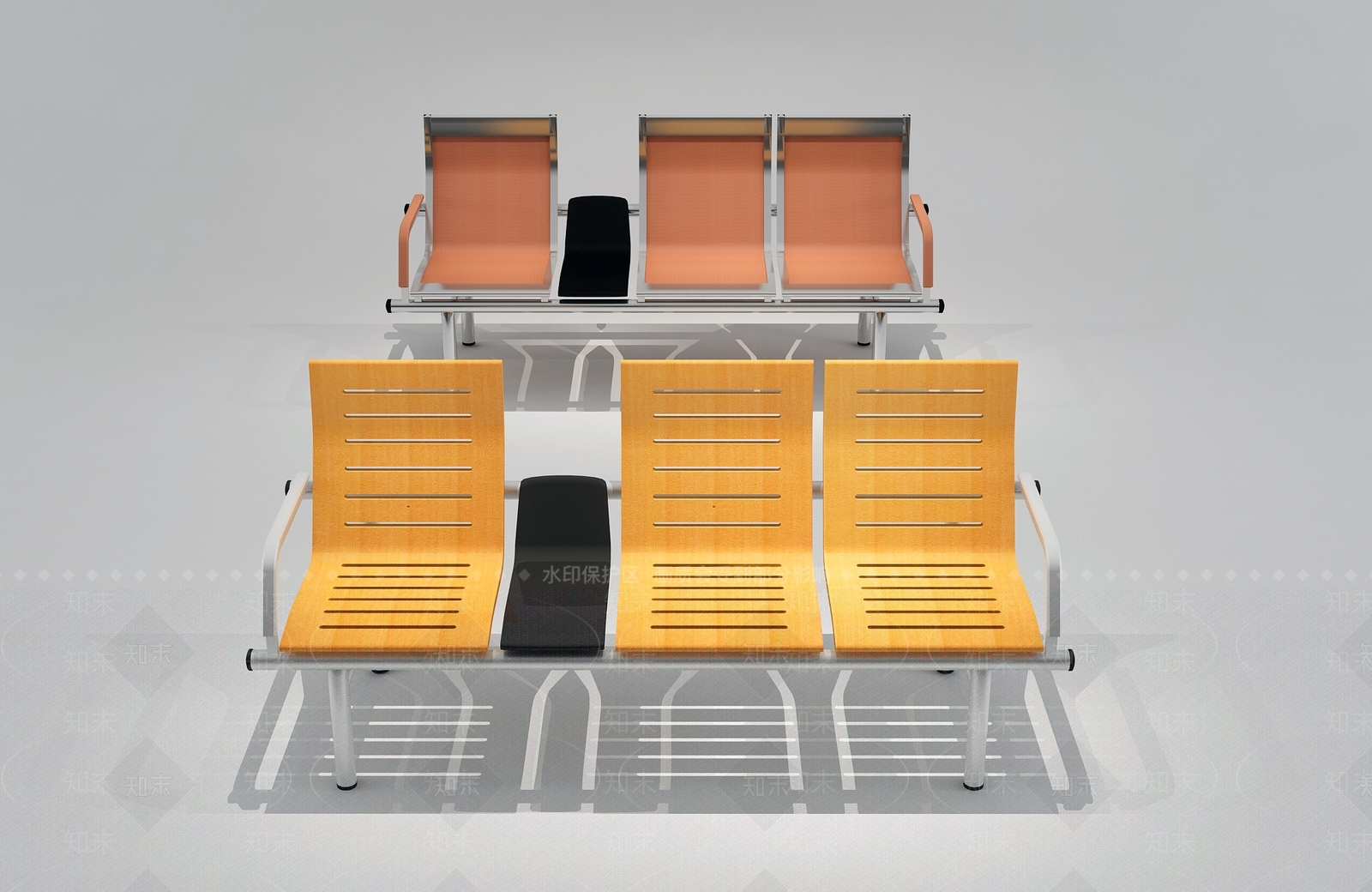 现代医院车站公共椅3D模型下载【ID:932371650】