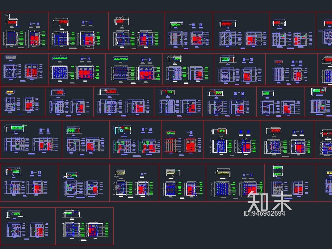 金螳螂-衣柜平面图施工图下载【ID:946952694】