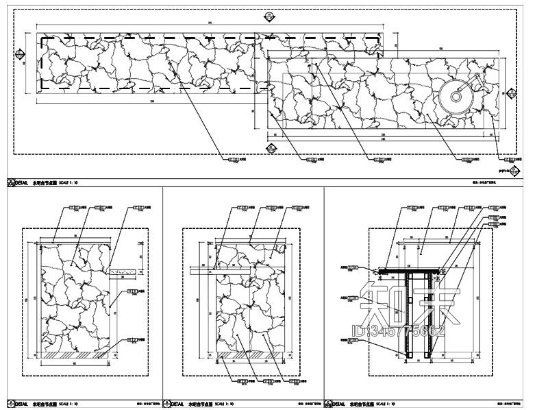 售楼处水吧台节点大样详图施工图下载【ID:345775662】